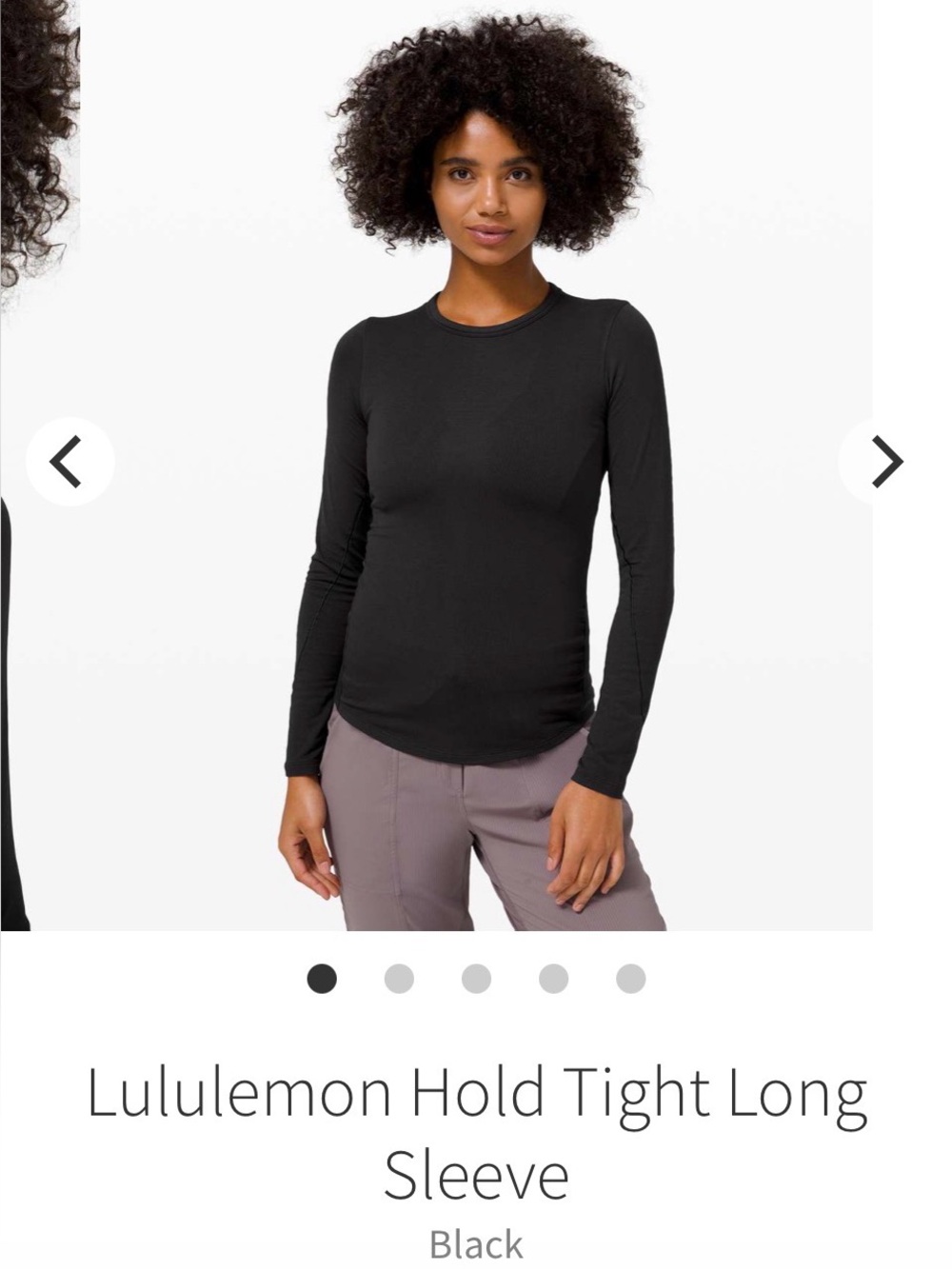Lululemon Hold Tight Long Sleeve Top — Black